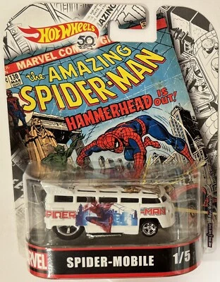 VW Drag Bus Spiderman Custom Hot Wheels Modelo Retro Coche Foto 1 de 3