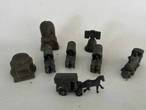 Vtg Lot Brass Travel Souvenir Figurines West Washington Liberty Train Native - Picture 1 of 8
