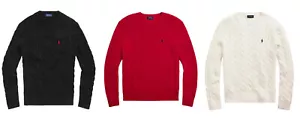 Polo Ralph Lauren Big & Tall Cotton Cable Knit Crewneck Pony Logo Sweater New - Picture 1 of 13