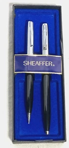 Vntg Sheaffer Ballpoint Pen & Pencil Set Medium Blue Ink - Picture 1 of 14