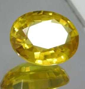28,62 ct + natürlicher ausgezeichneter gelber Saphir hervorragende ovale Form loser Edelstein - Bild 1 von 8