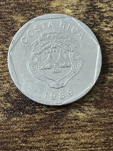 1989 Costa Rica 5 Colones Actual Coin TK8333* - Picture 1 of 3