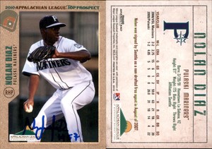 Nolan Diaz Signed 2010 Grandstand Appalachian League Top Prospects  Card Auto AU
