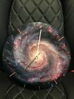 Whirlpool Spiral Galaxy Glass Wall Clock - Astronomy Science Space