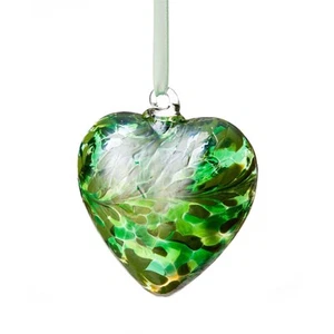 Piedra de nacimiento de mayo adorno colgante corazón de vidrio amistad arte Amelia regalo único - Imagen 1 de 3