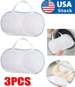 Paquete de 3 sujetadores antideformación bolsa de malla sujetador bolsa de lavado protectora hogar y viajes EE. UU. - Imagen 1 de 13