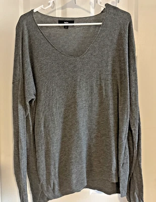 Suéter informal de mujer de gran tamaño Mossimo gris ligero con cuello en V talla XL Foto 1 de 4