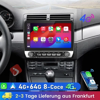 4+64G Android 14 Carplay 4G-LTE DAB Für BMW 3er E46 1998-2006 Autoradio GPS Navi - Bild 1 von 4