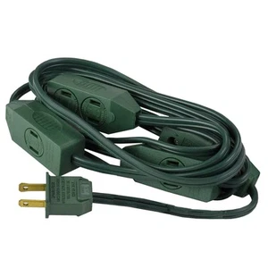 Northlight 9 ft Green Indoor Extension Power Cord with 9-Outlets and Foot Switch - Imagen 1 de 4