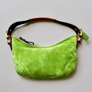 Coach Y2K Green Mini Soho Hobo Suede Shoulder Bag 5673 China - Picture 1 of 8