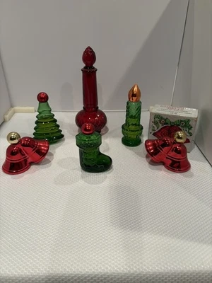 Lot of Six Vintage Avon Christmas Figural Cologne Perfume Bottles - Full & Empty - Image 1 of 4