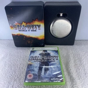 Call of Duty World at War Xbox 360 Edición Limitada Coleccionista Lata con Frasco de Cadera - Imagen 1 de 16