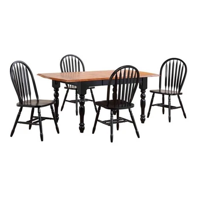 Sunset Trading Black Cherry Selections 5-Piece 72" Wood Dining Set in Black - Image 1 of 4