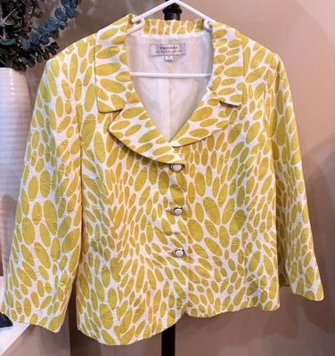 Chaqueta Blazer Tahari Arthur S. Levine Texturada Talla 16 Botones Dorados Forrada NUEVA NUEVA CON ETIQUETAS Foto 1 de 4