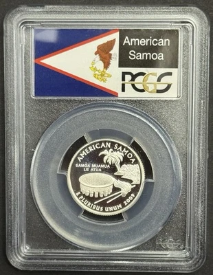 2009-S America Samoa 90% SILVER Quarter ~PCGS PR69DCAM Flag Label - Image 1 of 2