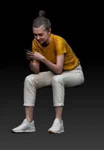 1/18 1/24 1/43 1/64 1/87 Miniatures Sitting Girl Scene Prop Figure For Cars - Picture 1 of 1