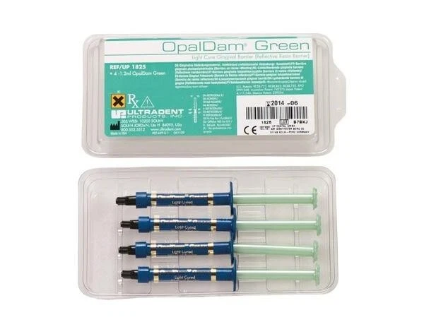 Ultradent 1825 OpalDam Liquid Dental Dam Light Cure Gingival Barrier Green 4/Pk