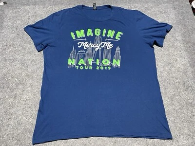 Imagine NATION Mercy Me Tour 2019 NYC Graphic Concert XL Camisa 2 Caras Azul Foto 1 de 4