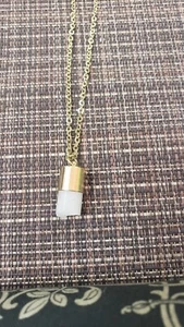 Pre-owned Talbots Pink Quartz Stone Pendant Gold Tone Chain Long Necklace - Picture 1 of 4