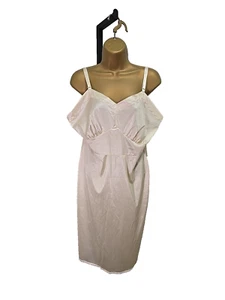 Vintage Mistra Nightgown Slip Dress 40 XL Beige Fairy Coquette Festival Boudoir - Picture 1 of 6