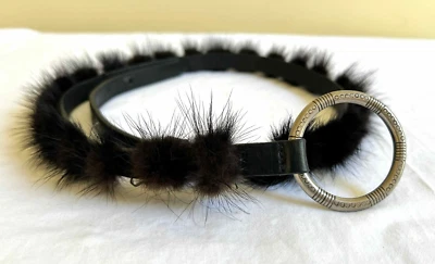 Cinturón Tanner estrecho de cuero negro imitación piel XS para mujer hecho en Italia Foto 1 de 4