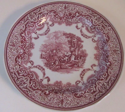 Spode Archive Collection Victorian Series Continental View Cranberry Plate - Image 1 of 2