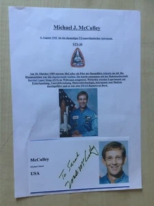 Autograph MICHAEL J. McCULLEY-NASA astronaut-Naval Officer-original handsigned - Picture 1 of 2