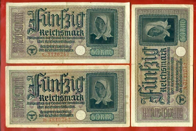 GERMANY LATVIA OCCUPIED TERRITORIES LOT OF 5 50 RM 1940-45 564 - Image 1 of 4