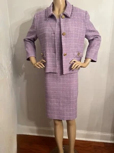 Nuevo con etiquetas Vestido y Chaqueta St John Tejido Talla 12 Cardo Tweed - Imagen 1 de 10
