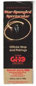 1986 GREATER HARTFORD OPEN Golf Tournament MAP & PAIRINGS BOOKLET~Sammy Davis Jr - Foto 1 di 8