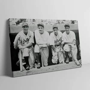 Babe Ruth, Lou Gehrig and the Detroit Tigers Circa 1934 Canvas Wrap Art Print  - Picture 1 of 6
