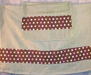 Home Decor' Towel Bath Set 2 Pcs Wash Cloth Lime Brown Pink Dots NUEVO - Imagen 1 de 1