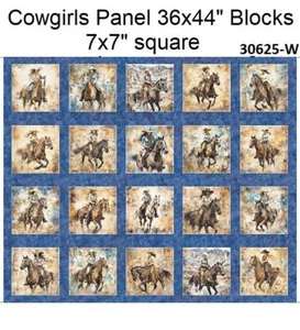 Running Wild Horses Panel 36x44 Cotton quilt fabric QT Cowgirl Western 30625-W - Picture 1 of 10