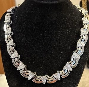 Impressive Vintage Silver Tone Adjustable Necklace - Picture 1 of 8