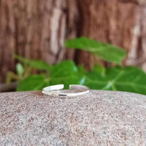 Anillo de dedo del pie banda de plata fina | Anillo de dedo del pie ajustable de plata maciza 925 - Imagen 1 de 2