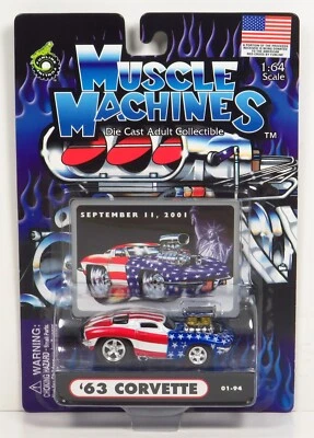 Muscle Machines Stars Stripes Patriotic 1963 Chevy 63 Corvette 01-94 soplador 1:64 Foto 1 de 4
