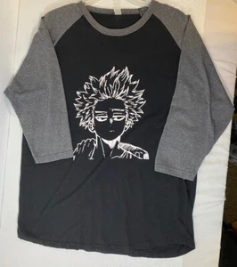 Vintage Hitoshi Shinso Baseball 3/4 Sleeve T-Shirt Black & Gray Size Medium - Imagen 1 de 3