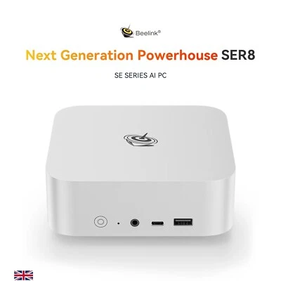 Beelink SER8 Mini PC AMD Ryzen 7 8845HS 32GB Ram 1TB SSD Windows 11 - UK Model