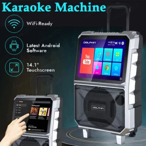 Portable Machine with Lyrics Display Screen 14" Tablet Bluetooth Speaker w/2 Mic - Picture 1 of 15