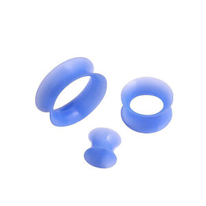 Pair Of Ultra Soft Silicone Ear Skin Flesh Tunnels Plugs Gauges Thin Flexible