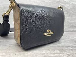 Coach Handtasche schwarz Signatur Jes Messenger Crossbody Kiesel Leder F80614 - Bild 1 von 21