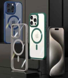 Coque Housse iPhone 11 12 13 14 15 16 pro max Silicone Case Magnet Magsafe - Photo 1/10