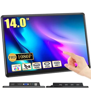 14" 1920x1080 Portable Monitor Touchscreen HDMI Monitor Extend Second Display - Picture 1 of 10