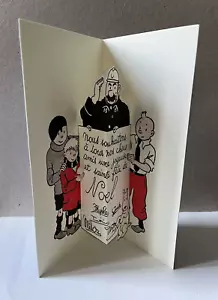 TINTIN Carte de Voeux 1997 POP-UP Tintin Milou Agent 15 Quick et Flupke signée - Bild 1 von 5