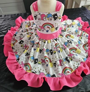 Nuevo Vestido de Cumpleaños de Verano Hello Kitty Niñas Tallas 2-3-4-5-6-8 Bebé Niños - Imagen 1 de 6