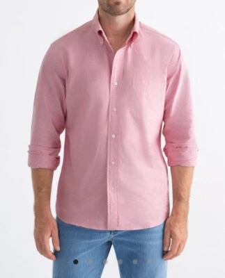 NUEVA Camisa Merona Oxford Manga Larga Ajuste a Medida Informal - Pequeña - Rosa Salmón Foto 1 de 4