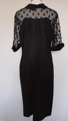 Vestido de cóctel para mujer Belle Pogue 1X negro midi transparente elástico caprichoso Foto 1 de 4