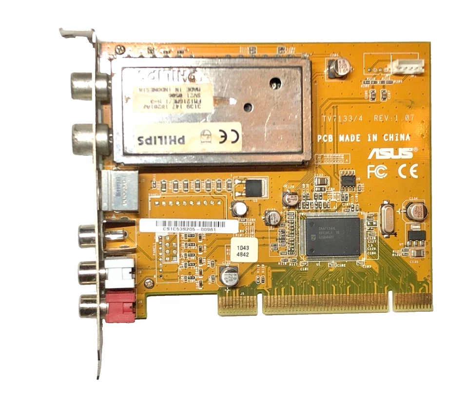 ASUS TV7133/4 TV PCI Card TV-Tuner  REV: 1.07 PN: C1VCA1 for Vintage PC - Image 1 of 4