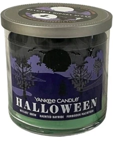 Yankee Candle Halloween Trio WITCHES' BREW HAUNTED HAYRIDE & FORBIDDEN MACINTOSH - Picture 1 of 7