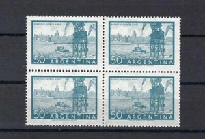 Argentina 1959 Sc# 633 litho Puerto de Buenos Aires Torre petrolífera Bloque de botes 4 MNH - Imagen 1 de 1